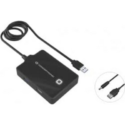 Conceptronic HUBBIES10B USB Hub 3.0 USB-A με 4 Θύρες USB-A & Εξωτερική Παροχή Ρεύματος