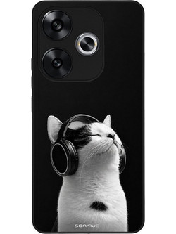 Sonique Men's Edition Θήκη με Σχέδιο «Audio Kitten - White» (Xiaomi Poco F6 5G)
