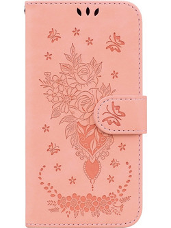 Tel1 Xiaomi Poco X4 Pro 5G Θήκη Βιβλίο Ροζ Butterfly Rose Embossed Phone Case Pink