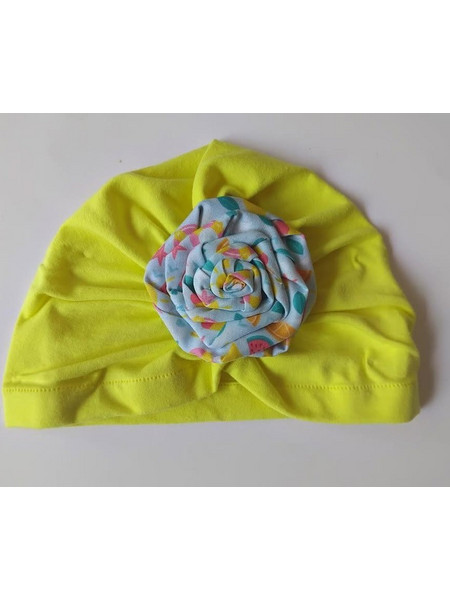 Bonjour Bebe Χειροποίητo Τουρμπάνι Κλειστό Κίτρινο Kart8closeturbans