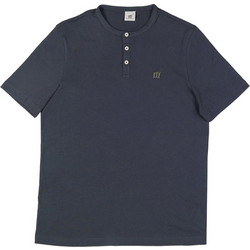 HENRY COTTONS T-SHIRT JERSEY ΛΑΙΜΟΚΟΨΗ ΜΕ 3 ΚΟΥΜΠΙΑ 100%ΒΑΜΒΑΚΙ ΚΑΙ ΚΕΝΤΗΜΕΝΟ LOGO ΕΜΠΡΟΣ ΚΑΝΟΝΙΚΗ ΓΡΑΜΜΗ