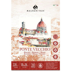 ΧΑΡΤΙ ΣΧΕΔΙΟΥ MAGNANI 50x65 220G NATURAL WHITE PONTE VECCHIO ROUGH