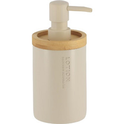 Dispenser polyresin μπεζ με bamboo - Plastona