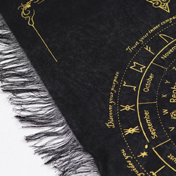 Ancient Witch Pendulum Divination Cloth - Sun Face - Black & Gold