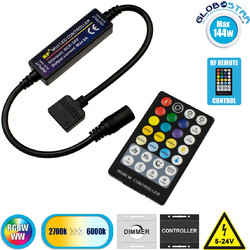 GLOBOSTAR(R) 73427 AURORA RGB+CCT Controller 5CH DC 5-24V 6A 144W Max IP20 - RF 2.4GHz Ασύρματο Χειριστήριο - M30xΠ1.7xΥ1.1cm