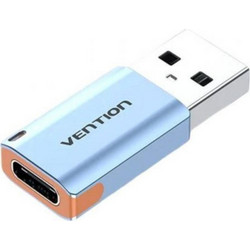 VENTION USB 3.1 Type-A Male to USB-C Female Adapter with Lanyard Gray Aluminum Alloy Type