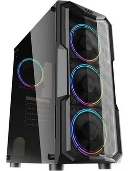 Darkflash Aquarius Acrylic Black Gaming Midi Tower Κουτί Υπολογιστή με Πλαϊνό Παράθυρο