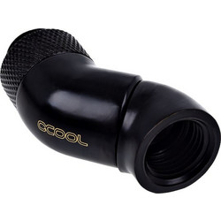 Alphacool Icicle Angle Adapter Double 45 Degrees Rotatable G1 / 4 AG on G1 / 4 IG Fittings Μαύρο 17250