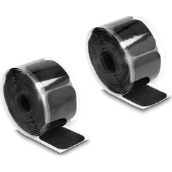 UNBRANDED Αυτοκόλλητα τύπου Velcro TIES-067 σε ρολό 5m, 45x50mm, μαύρο