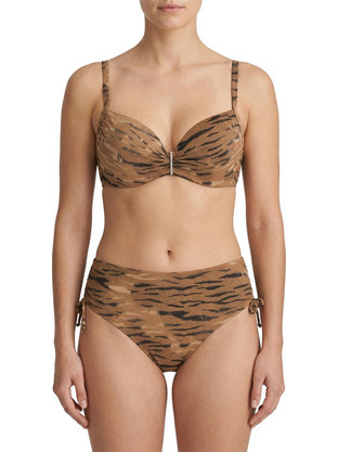Γυναικείο μαγιό bikini με μπανέλα gold zebra σοκολά