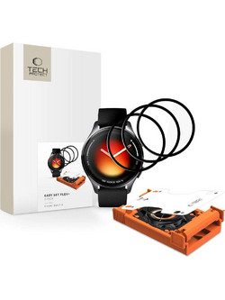 TECH PROTECT Γυαλί προστασίας EASY SET FLEX+ για XIAOMI WATCH 5 - 3 τεμ. - ΜΑΥΡΟ