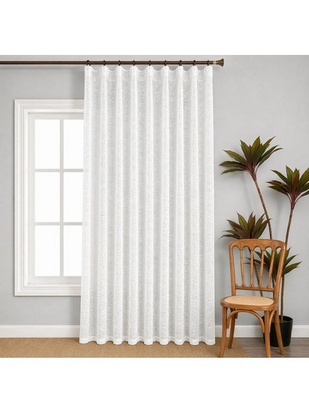 Κουρτίνα με Τρέσα Saloon White 270x270cm Galifas 6073908 - Galifas