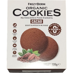 Frezyderm Organic Cookies Cacao 0% Sugar Βιολογικά Μπισκότα με Κακάο & 0% Ζάχαρη 135 gr