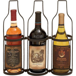 Μεταλλική Κάβα Κρασιών για 3 Μπουκάλια - Bottle Holder Promotion