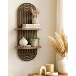 Ραφιέρα τοίχου Artwill Megapap Mdf χρώμα wenge 26x13x70εκ