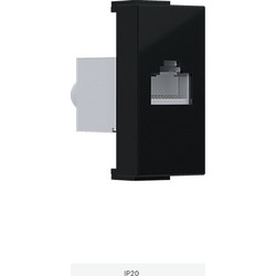 MODYS ΠΡΙΖΑ ΔΙΚΤΥΟΥ ΜΑΥΡΗ ΜΑΤ 1 ΣΤ. RJ45 CAT.6 ΜΕ ΘΩΡΑΚΙΣΗ IP20