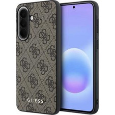 Guess PU 4G Metal Classic Logo Case for Samsung Galaxy A57 Brown