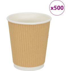 vidaXL Χάρτινα ποτήρια καφέ 500 τεμάχια 8oz 200ml καφέ