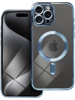 Forcell iPhone 13 Pro Max MagSafe Electro Θήκη Με Πλαίσιο Σιλικόνης Διάφανη - Blue