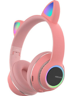 L450 Ενσύρματα & Ασύρματα Bluetooth Ακουστικά Over Ear Ροζ
