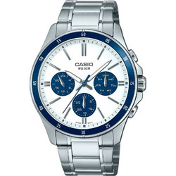 Casio Ανδρικό Ρολόι Χρονογράφος με Ασημί Μεταλλικό Μπρασελέ MTP-1374D-7A2VDF