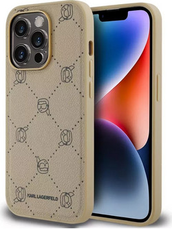 Karl Lagerfeld Karl Head Magsafe Θήκη για iPhone 15 Pro Max Beige