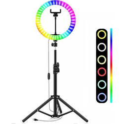 RGB Ring Light OEM 30cm με βάση κινητού και τρίποδο δαπέδου για φωτογραφίες