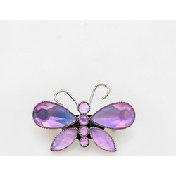 Aurora Crystal Butterfly Brooch-Μωβ Μωβ Novita