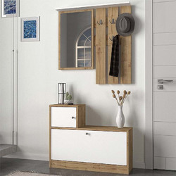 Έπιπλο εισόδου Galina Megapap χρώμα sapphire oak - λευκό 91,8x27x70εκ