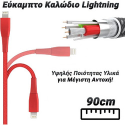 Premium Braided USB-C to Lightning Cable 0.9m Red