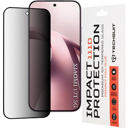 Techsuit Privacy Full Cover Full Glue Tζαμάκι Προστασίας Οθόνης 111D για Xiaomi 17T - Χρώμα: Μαύρο