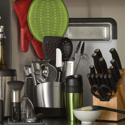 OXO Στραγγιστήρι για Μαχαιροπίρουνα Inox Ασημί 21x12x16cm