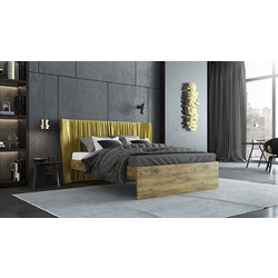 Bros Queen Oak Κρεβάτι Υπέρδιπλο Ξύλινο 150x200cm