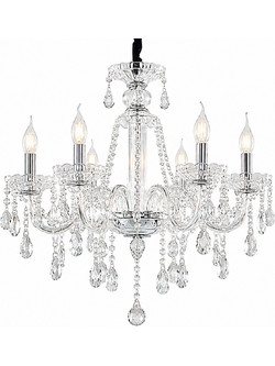 Artekko Chandelier Zara Πολυέλαιος 8φωτος Ε14 με Διάφανο Κρύσταλλο (70x70x100)cm