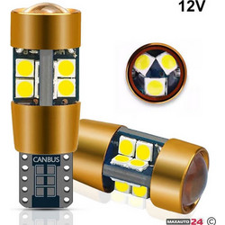 Λάμπες Led Τ10 12volt 400Lm Canbus Λευκό Φως 1402 2 Τεμάχια