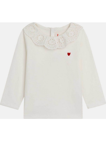 DPAM βρεφική μπλούζα για κορίτσια Lace Heart - 381299 Εκρού