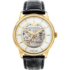 LUCIEN ROCHAT ICONIC 43MM AUTO 3H WHI SIL DIAL BLK ST