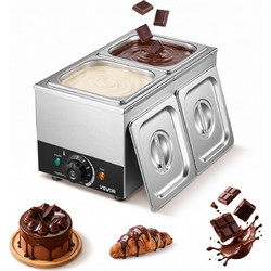 VEVOR Μηχανή τήξης σοκολάτας 2 δοχείων 4 kg, 800W, ανοξείδωτη, 30-85C QKLRHLXCGKFD6YKZS001V2