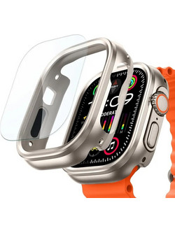 ESR Protection Set 2in1 Armorite Ultra-Tough Tempered Glass and Case Natural Titanium Apple Watch Ultra 49mm