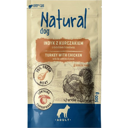 NATURAL Turkey with chicken and peach - wet dog food - 500g