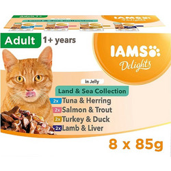 IAMS DELIGHTS Land & Sea Collection in Jelly box - wet cat food - 8x85g