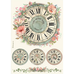 Stamperia Ριζόχαρτο Decoupage A4 (21X29,7cm) House of Roses Clock
