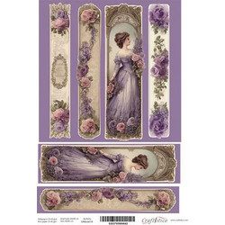Craftistico Ριζόχαρτο Decoupage 30x40cm Λαμπάδας Vintage Lady