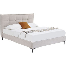 Liberta Button Κρεβάτι Υπέρδιπλο 160x200cm Beige 184x217x113cm