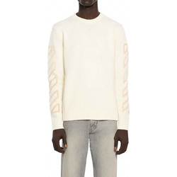 Off-White Πουλόβερ Diagonal Arrow Fuzzy knit relaxed fit cream μάλλινο