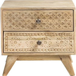 ΚΟΜΟΔΙΝΟ ΞΥΛΙΝΟ ΜΕ ΣΚΑΛΙΣΜΑ ΦΥΣΙΚΟ 50x35x46,5 cm 995-0298