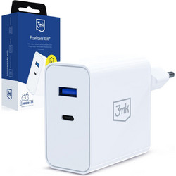 3mk FlowPower Φορτιστής χωρίς Καλώδιο με Θύρα USB-A & Θύρα USB-C 45W Quick Charge 4.0+ & Power Delivery