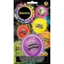Illooms 5τμχ Happy Birthday