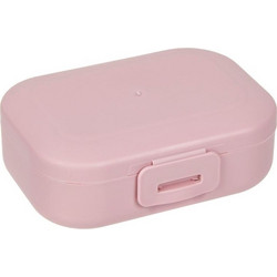 Premium Σαπουνοθήκη Ταξιδίου Πλαστική Powder Pink με Κλιπ 11.5x8cm