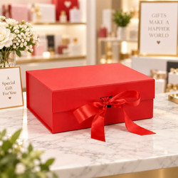 Κουτί Χάρτινο Δώρου Κόκκινο με κορδέλα 35x25x12cm Galifas 559760 - Galifas